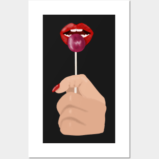 lollipop and lips Posters and Art